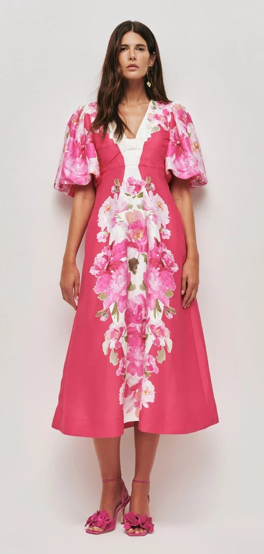 Overflow Knotted Midi Dress