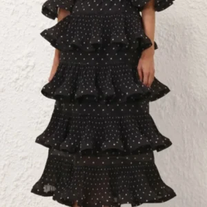 Pleated Sleeved Midi Dress