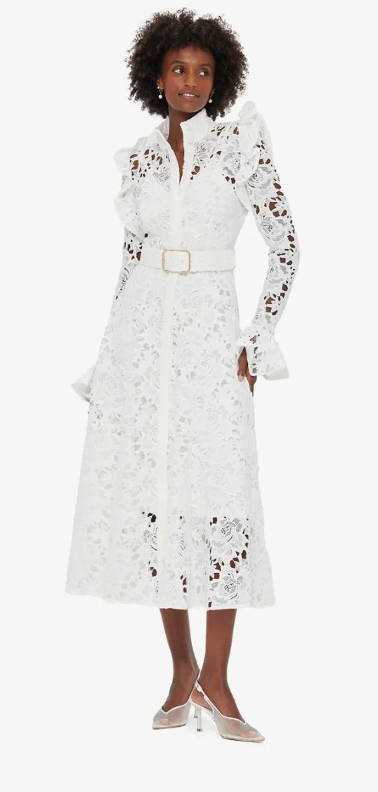 Aliyah Lace Butterfly Sleeve Midi Dress
